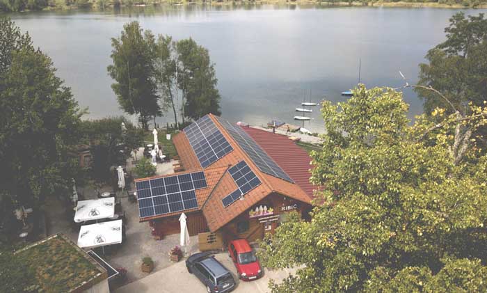Izkoristek soncne elektrarne Ribic Kocevsko jezero