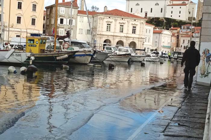 Podnebne spremembe v Sloveniji poplave morja Piran