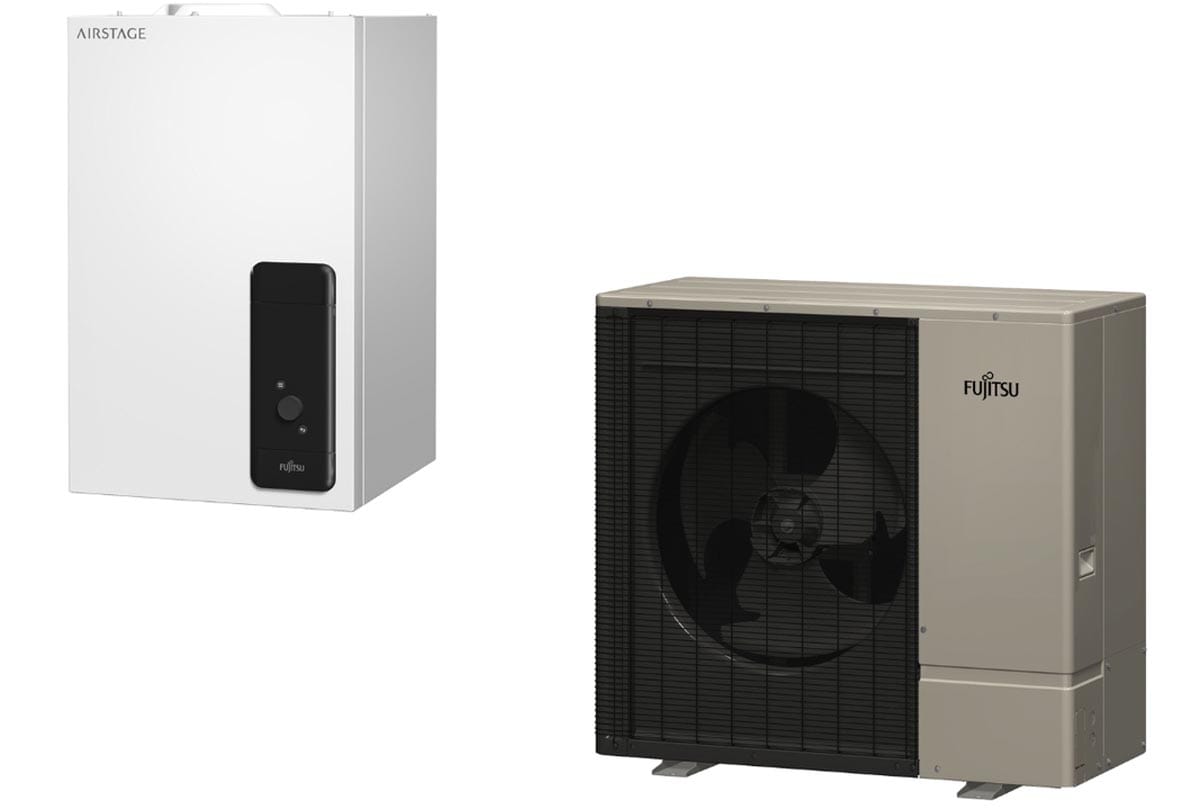Notranja in zunanja enota toplotne črpalke Fujitsu High Power R32