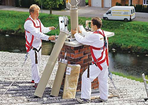 dimnik vstavljanje keramicnih cevi