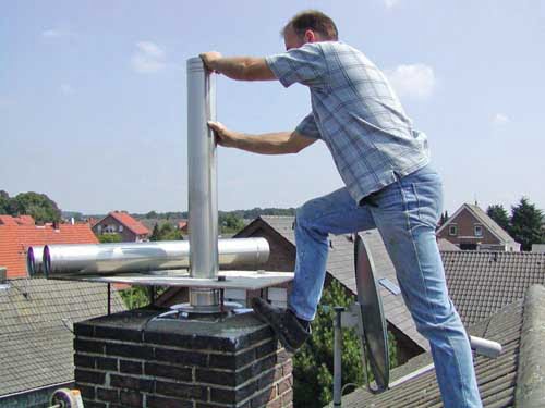 popravilo dimnika inox cevi
