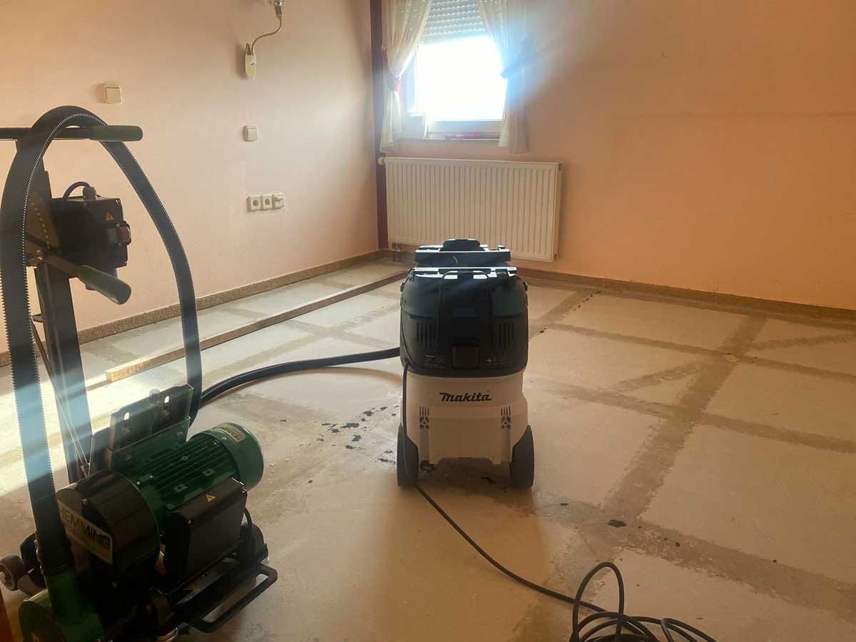 priprava tal pred frezanjem betona za talno ogrevanje