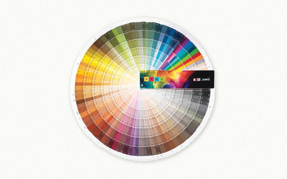 Barvna karta JUB Home of Colours z več kot 760 odtenki v krožni razporeditvi