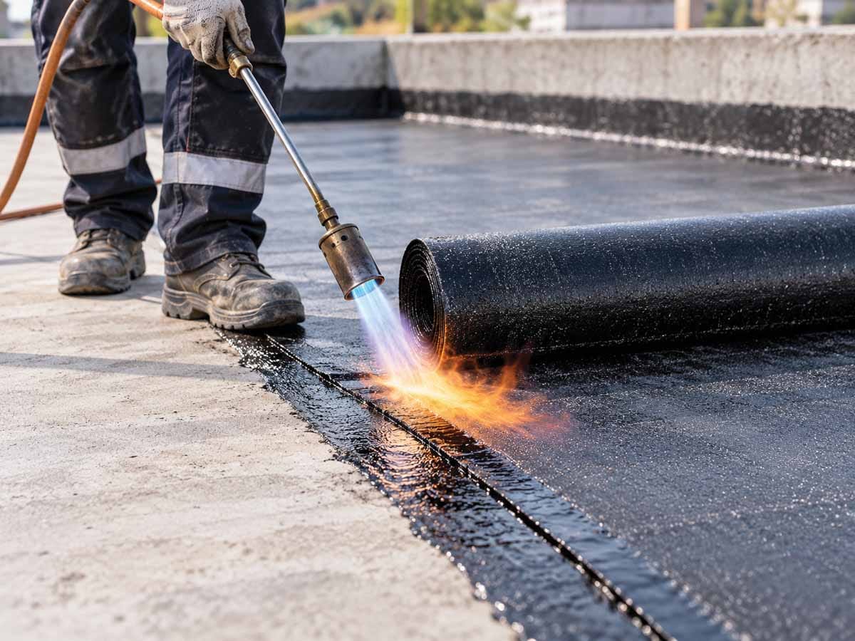 Vgradnja bitumenskega hidroizolacijskega traku z varjenjem
