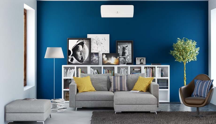 Klimatska naprava De Dietrich Clim’Up, nameščena v sodobnem bivalnem prostoru