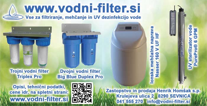 Mehcanje filtriranje in dezinfekcija vode vodni filtri