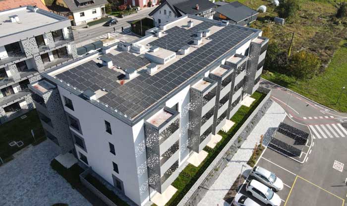 Izkoristek soncne elektrarne Skupnostna samooskrba blok Slovenj Gradec