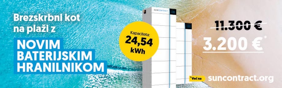 Brezskrbni kot na plaži z novim baterijskim hranilnikom SunContract 24,54 kWh po akcijski ceni 3.200 €