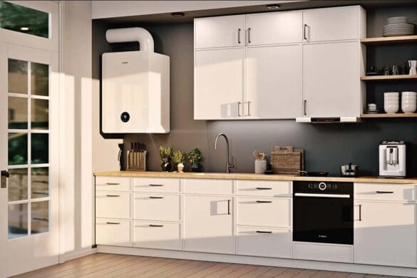 Plinska peč Bosch v sodobni kuhinji – kompaktna rešitev za ogrevanje