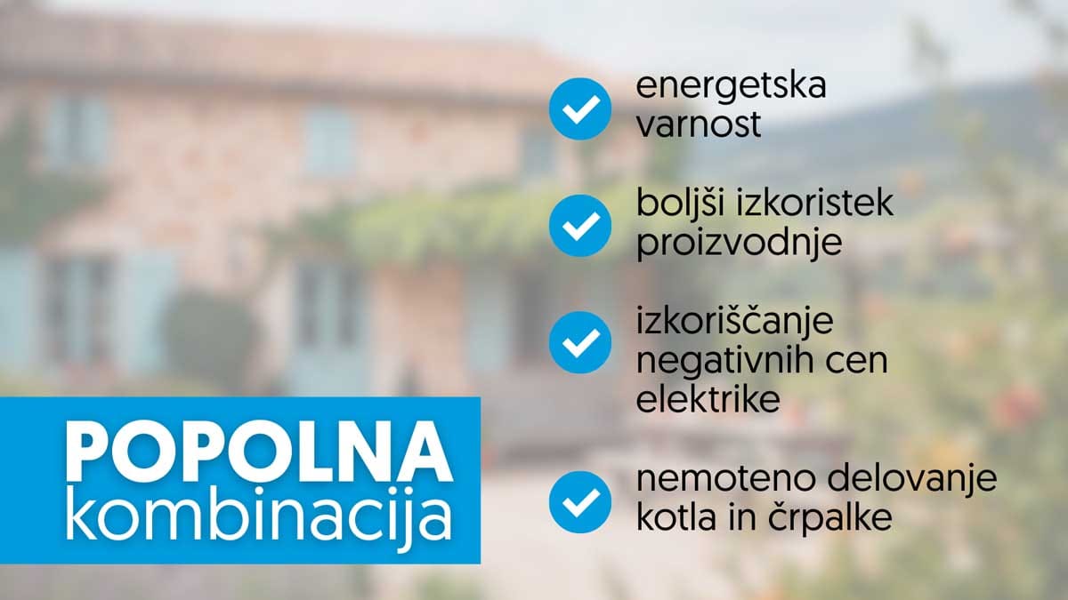Prednosti kombinacije toplotne črpalke, kotla na polena in baterijskega hranilnika