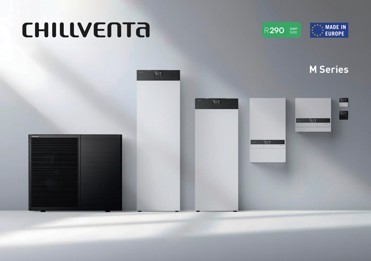 Zunanja enota Panasonic Aquarea M ob standardni in kompaktni notranji enoti All in One, stenskih enotah ter upravljalnikih.