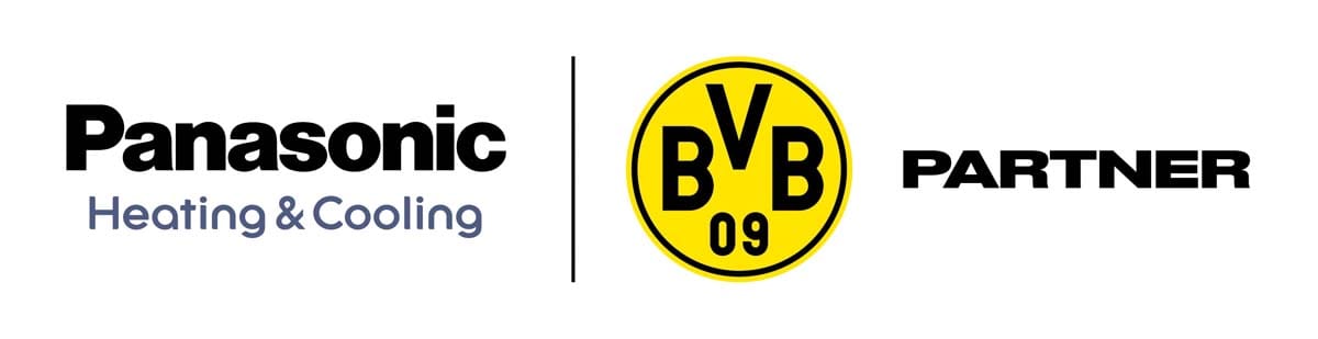 Logotipa Panasonic Heating & Cooling in Borussia Dortmund ob oznaki partnerstva